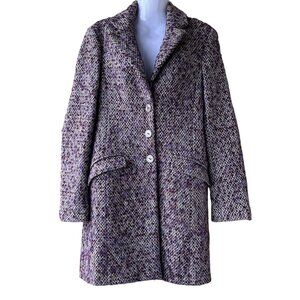 Patrizia PEPE wool coat one breasted multicolor pockets fully lined size 42 (S)